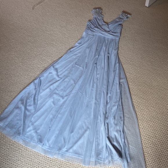 Pale Blue Monsoon Mischa Tulle Maxi Dress - Picture 10 of 13